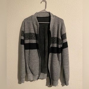 Men’s Heavy Fleece-Lined Stripe Coat/Jacket